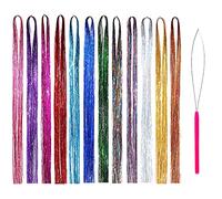 Hair Heat Protection Spray Kit Hair Colours Strands 35 Strands 12 with Tool Hair Extensions Hair Care Keratin Hair Extension (Multicoloured, One Size)