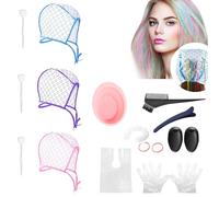 Hair Highlighting Kit Disposable Highlight Cap Coloring Dye Tool Set for DIY Salon Hair Dye Tools, Colouring Tools & Accessories