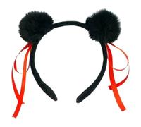 Hair hoop Cartoon hairball hoop Legendary Hero Cosplay Headband Mythical Bow Hair Accessory Black Chinese Mythology Headband for Halloween and Cosplay Parties