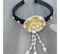 Hair Hoop Stage Performance Headband, Sweet Pearl Korean Headband, Traditional Classical Hair Accessories(gold)