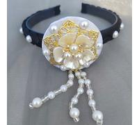 Hair Hoop Stage Performance Headband, Sweet Pearl Korean Headband, Traditional Classical Hair Accessories(white)