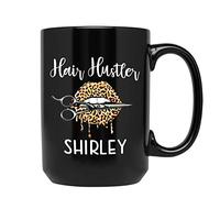 Hair Hustler Coffee Mug, Personalized Hairstylist Mug Gifts for Barber - Funny Hairstylist Ceramic Mug - Custom Hair Hustler Tea Cup - Mug for Hairstylist - Barber Mug - Black Mug 11oz 15oz