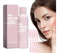 Hair Identifier Spray For Face Shaving, Facial Hair Identifier Spray For Dermaplaning, Hair Removal And Soothing Spray, Dermaplaning Powder Spray And 4 Blade,100ml Pink (2)