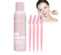Hair Identifier Spray for Face Shaving - Fuzz Off Facial Hair Spray - Dermaplaning Kit with Facial S-pray & 4 Face Shaver - Gentle and Non-Irritating Dermaplaning S-pray - Suitable for All Skin Types
