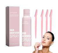 Hair Identifier Spray for Face Shaving,Fuzz off Facial Hair Spray,Hair Identifier Spray100ml,with 4 Eyebrow Trimmers,The Formula is Gentle and Non-Irritating,Suitable for a Variety of Skin Types