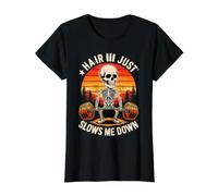 Hair III Just Slows Me Down Skeleton Deadlift Value Graphic T-Shirt, Women, Black, L