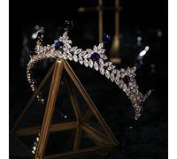 Hair Jewelry Crown for Women Colored Bridal Crowns Wedding Gold High-end Crown Vintage Headdress,White Zircon