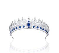 Hair Jewelry Crown Tiaras for Women Baroque Royal Queen Crystal Bridal Tiaras Crowns for Women Red Rhinestone Pageant Diadem Veil Tiara Wedding Hair Accessories Blue Colormutil