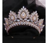 Hair Jewelry Crown Tiaras for Women Big Tiaras and Crowns for Bride Wedding Baroque Headbands King and Queen Crowns Water Drop Rhinestone Designs Hairbands Jewelry,G