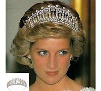 Hair Jewelry Crown Tiaras for Women Bridal Crown Diana Princess Same Model Pearl Tear Crown Rhinestone Pearl Drop Hair Accessories Wedding Accessories Hair Clip by GAGALU
