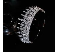 Hair Jewelry Crown Tiaras for Women Bride Tiara Wedding Crowns for Women's Crystal Hair Accessories Floral Elements Crown Jewelry,Silver-Silver