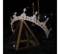 Hair Jewelry Crown Tiaras for Women Colored Bridal Crowns Wedding Tiaras Gold High-end Crown Vintage European Headdress,Green
