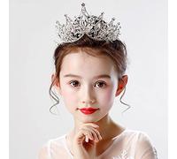 Hair Jewelry Crown Tiaras for Women Crown Tiara Princess Girls Crown Crystal Girl Birthday Catwalk Hair Accessories by GAGALU (Color : Silver)