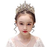 Hair Jewelry Crown Tiaras for Women Crown Tiara Princess Girls Crown Crystal Girl Birthday Catwalk Hair Accessories by GAGALU (Color : Gold-Color)