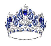 Hair Jewelry Crown Tiaras for Women Crystal Round Wedding Tiaras Crystal Sliver Queen Crown Women Beauty Pageant Diadem Bridal Hair Accessories,Silver Yellow
