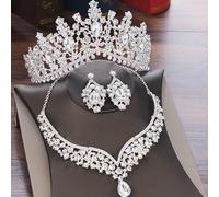 Hair Jewelry Crown Tiaras for Women Crystal Waterdrop Baroque Crown Rhinestone Bridal Diadem Bride Tiara for Women Wedding Hair Accessories by GAGALU (Color : Jewelry Set)