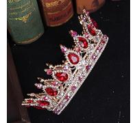 Hair Jewelry Crown Tiaras for Women European and American Rhinestone Crown Big Crown Bride Headwear Crown (Color : 2)
