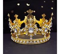 Hair Jewelry Crown Tiaras for Women Fashion Crown for Girls Birthday Diadem Doll Tiaras and Crowns Haii Jewelry Party Prom Little Crown Cake Decoration Accessories (Color : Gold Colors)