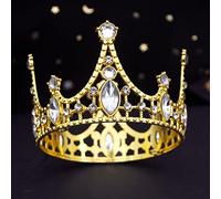 Hair Jewelry Crown Tiaras for Women Fashion Crown for Girls Birthday Diadem Doll Tiaras and Crowns Haii Jewelry Party Prom Little Crown Cake Decoration Accessories (Color : Gold Colors)