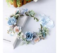 Hair Jewelry Crown Tiaras for Women Flower Crown Tiara Hairbands Vintage Flower Forest Style Handmade Wedding Hair Accessories for Bride Girls Seaside by GAGALU (Color : Black Gun Plated)