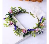 Hair Jewelry Crown Tiaras for Women Flower Crown Tiara Hairbands Vintage Flower Forest Style Handmade Wedding Hair Accessories for Bride Girls Seaside by GAGALU (Color : Black Zinc Plated)