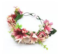 Hair jewelry crown tiaras for women Flowers Wreath Crown Festival Headband Women Hair Accessories Headdress Girl Floral Garland Wedding Floral Headwear By (Color : Emerald Green, Size : Adjus