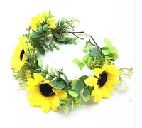 Hair jewelry crown tiaras for women Flowers Wreath Crown Festival Headband Women Hair Accessories Headdress Girl Floral Garland Wedding Floral Headwear By (Color : Emerald Green, Size : Adjus
