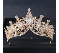 Hair Jewelry Crown Tiaras for Women Gold Color Luxury Crystal Wedding Tiaras and Crowns Party Rhinestone Prom Bridal Diadem Crown Tiara for Women Bride Hair Jewelry,Style J Gold