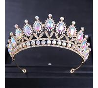 Hair Jewelry Crown Tiaras for Women Gold Color Luxury Crystal Wedding Tiaras and Crowns Party Rhinestone Prom Bridal Diadem Crown Tiara for Women Bride Hair Jewelry,Style J Gold