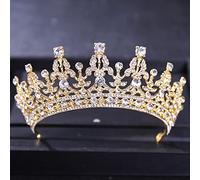 Hair Jewelry Crown Tiaras for Women Gold Color Luxury Crystal Wedding Tiaras and Crowns Party Rhinestone Prom Bridal Diadem Crown Tiara for Women Bride Hair Jewelry,Style J Gold