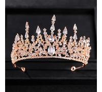 Hair Jewelry Crown Tiaras for Women Gold Color Luxury Crystal Wedding Tiaras and Crowns Party Rhinestone Prom Bridal Diadem Crown Tiara for Women Bride Hair Jewelry,Style J Gold