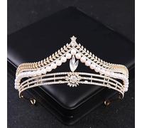 Hair Jewelry Crown Tiaras for Women Gold Color Luxury Crystal Wedding Tiaras and Crowns Party Rhinestone Prom Bridal Diadem Crown Tiara for Women Bride Hair Jewelry,Style J Gold