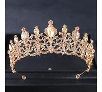 Hair Jewelry Crown Tiaras for Women Gold Color Luxury Crystal Wedding Tiaras and Crowns Party Rhinestone Prom Bridal Diadem Crown Tiara for Women Bride Hair Jewelry,Style J Gold