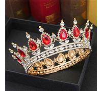 Hair Jewelry Crown Tiaras for Women King Wedding Tiara Crown Bridal Vintage Crystal Diadem Women/Men Hair Ornaments Bride Rhinestone Head Jewelry Accessories by GAGALU (Color : Silver Crown 02)