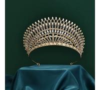 Hair Jewelry Crown Tiaras for Women Luxury AAA Cubic Zirconia Wedding Bride Crowns Princess Full CZ Tiaras for Women Sweet 16 Birthday Party Headpiece Hair Jewelry,9-Tiaras