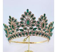 Hair Jewelry Crown Tiaras for Women Luxury Big European Purple Crystal Bridal Tiara Baroque Rhinestone Diadem Large Round Royal Queen Crown Wedding Hair Accessories,Gold White