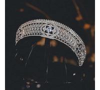 Hair Jewelry Crown Tiaras for Women Luxury Cubic Zircon Wedding Crown Geometric Rhinestone Crystal Diadem Queen Crowns Princess Tiaras Bridal Party Hair Accessories (Color : Style J)