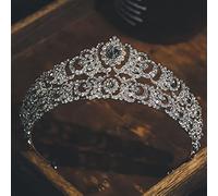 Hair Jewelry Crown Tiaras for Women Luxury Cubic Zircon Wedding Crown Geometric Rhinestone Crystal Diadem Queen Crowns Princess Tiaras Bridal Party Hair Accessories (Color : Style P)