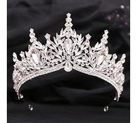 Hair Jewelry Crown Tiaras for Women Luxury Forest Queen Crystal Leaves Bridal Tiaras Royal Baroque Crowns Rhinestone Pageant Diadem Wedding Costume Hair Accessories (Color : Silver Purple)