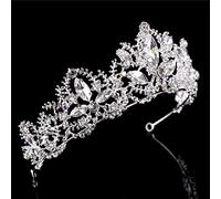 Hair Jewelry Crown Tiaras for Women Pink Gold Pearl Bridal Crowns Handmade Tiara Bride Headband Crystal Wedding Diadem Crown Wedding Hair Accessories by GAGALU (Color : 9)