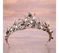 Hair Jewelry Crown Tiaras for Women Pink Gold Pearl Bridal Crowns Handmade Tiara Bride Headband Crystal Wedding Diadem Crown Wedding Hair Accessories by GAGALU (Color : 5)