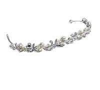 Hair Jewelry Crown Tiaras for Women Pink Gold Pearl Bridal Crowns Handmade Tiara Bride Headbands Crystal Wedding Diadem Crown Wedding Hair AccessoriesWhite With Earringsmutil