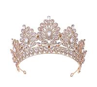 Hair jewelry crown tiaras for women Queen Round Crowns Crystal Bridal Jewelry Tiaras Rhinestone Pageant Diadem Weddings Hair Accessories-Style A
