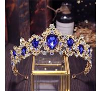 Hair Jewelry Crown Tiaras for Women Red Crystal Crown Wedding Hair Jewelry Bridal Tiaras Headdress Pageant Party Birthday Tiara Crown Princess Diadem Bride Blue