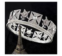 Hair Jewelry Crown Tiaras for Women Royal Diana Princess Zircon Rhinestones Bride Tiaras Crowns Big Size Headband Wedding Hair Accessor,No Flannel