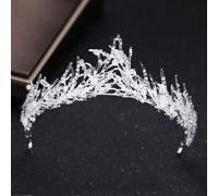 Hair Jewelry Crown Tiaras for Women Silver Color Rhinestone Wedding Tiara Crown Pearl Diadem Bride Crown Headpiece Wedding Hair Accessories Tiara by GAGALU (Color : HG191)