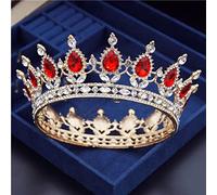 Hair Jewelry Crown Tiaras for Women Vintage Crystal Circle Bridal Diadem Royal King Wedding Crown Tiaras Bride Headdress Prom Crowns Hair Jewelry by GAGALU (Color : Antique Bronze Plated)
