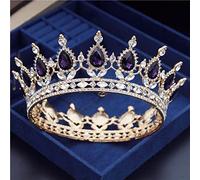 Hair Jewelry Crown Tiaras for Women Vintage Crystal Circle Bridal Diadem Royal King Wedding Crown Tiaras Bride Headdress Prom Crowns Hair Jewelry by GAGALU (Color : Antique Copper Plated)
