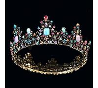 Hair Jewelry Crown Tiaras for Women Vintage King Round Crown Tiara Women Waterdrop Headband Bridal Hair Accessories Men's Crown Wedding18mutil
