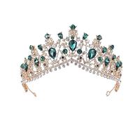 Hair Jewelry Crown Tiaras for Women Vintage Yellow Crystal Tiaras Wedding Dress Hair Jewelry Bridal Crown Headbands Head Ornaments,Green，Yellow
